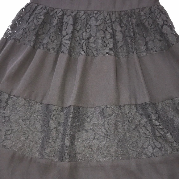 YA LOS ANGELES Black Lace Stripe Dress Small - Picture 6 of 8